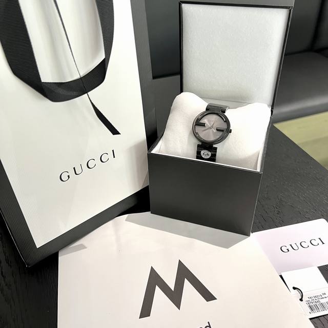 白 金黑咖+20原单品质 值得信赖 古驰双G Gucci意大利殿堂级时尚品牌-这款手表最大的特色就是表壳设计 Gucci 双G logo的重新叠合 独特精