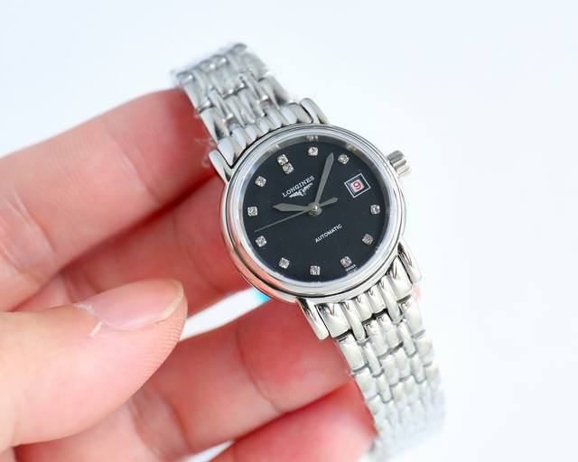 金白同价： Longines／浪琴-系列 瑰丽机械女表。 表式：女士手表。 机芯型号：瑞士eta2671自动机械机芯 质量保障的核心 。 表売：316不锈精钢