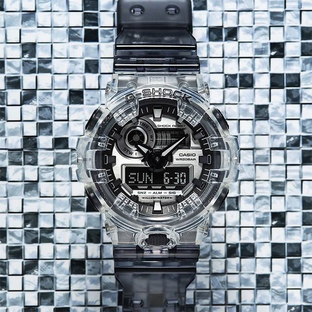 卡西欧casio G-Shock限量透明金属冰川冰韧系列手表男ga700Sk-1A 原单日本机芯，性能稳定，正品1:1 开模，原版树脂表带，手感、重量、质感秒杀