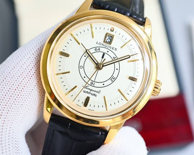 白 -金 浪琴新的经典复刻系列 这款腕表以浪琴1959年推出的康卡斯系列作品为设计灵感，在保留现代佩戴需求的同时，最大程度上还原了1959年原款腕表的设计，复古